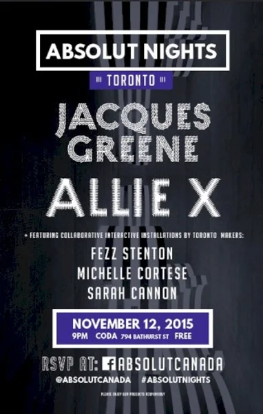 Jacques Greene & Allie X — Poster