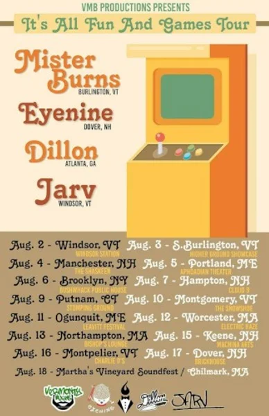 Dillon, eyenine + 2 weitere — Mister Burns, Jarv, eyenine, & Dillon @ Rap Night Manchester — Event-Plakat