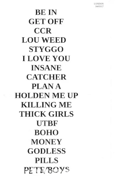 The Dandy Warhols — The Dandy Warhols Live — Setlist