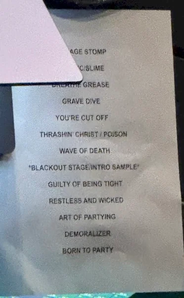 Kerry King — Kerry King North American Tour 2025 — Setlist