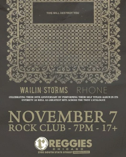 This Will Destroy You & Wailin Storms — 20th Anniversary Tour — Poster