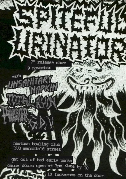 Spiteful Urinator — Spiteful Urinator 7" Release Show — Poster