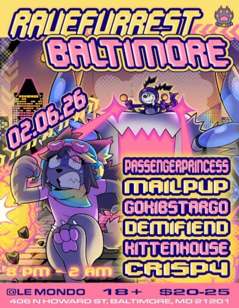 Crispy, Demifiend + 4 más — Ravefurrest Winter Tour 2026 — Poster