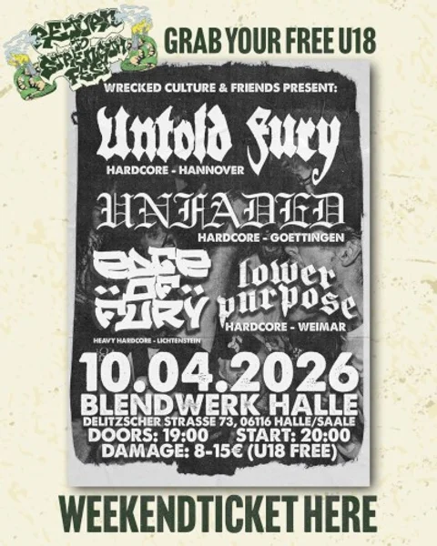 Untold Fury, Unfaded 他 2 組 — Poster · Flyer