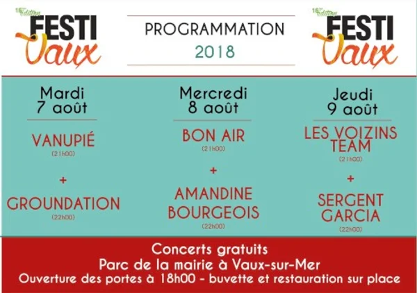 Festi'Vaux 2018 — Schedule