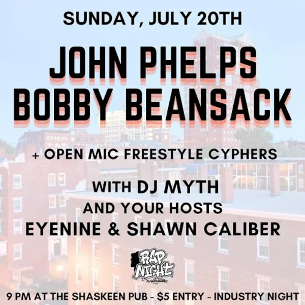 Bobby Beansack & John Phelps — John Phelps & Bobby Beansack @ Rap Night Manchester — Poster · Flyer