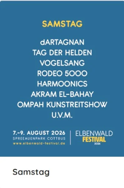 dArtagnan, Harmoonics 他 3 組 — Elbenwald Festival 2026 - Samstag — Poster