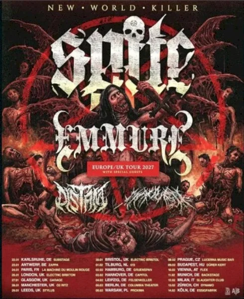 Spite — NEW WORLD KILLER Tour 2027 - Milan — Poster