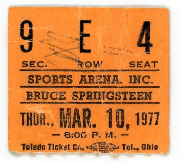 The E Street Band & ブルース・スプリングスティーン — 1977‐03‐10 — Ticket