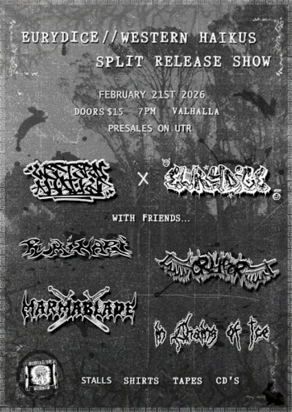 Eurydice & Western Haikus — Western Haikus / Eurydice split release show — Poster