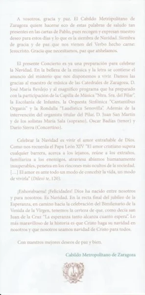 Óscar Badías, Capilla de Música "Ntra. Sra. del Pilar" de Zaragoza + 4 más — Concierto de Navidad — Cartel del evento