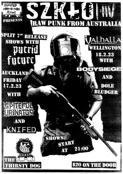 Szkło (AUS) / Putrid Future 7” Release Show Te Whanganui-a-Tar
