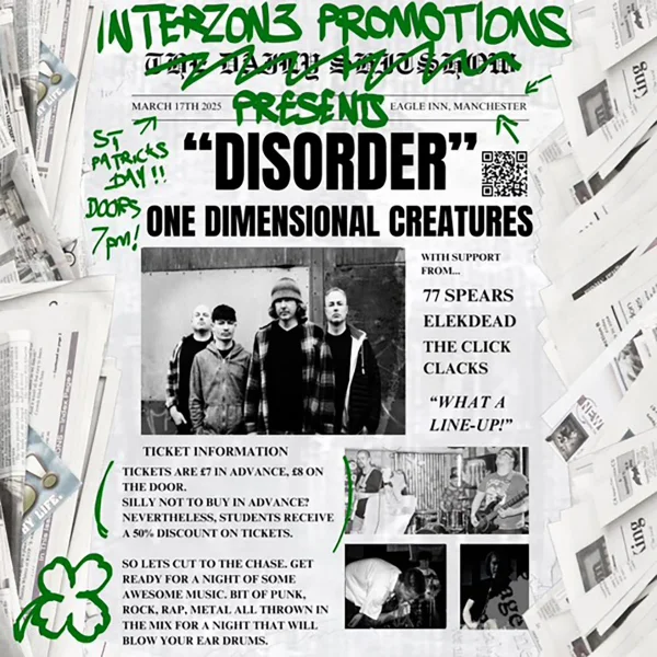One Dimensional Creatures & 77 Spears @ Eagle Inn, Salford, UK