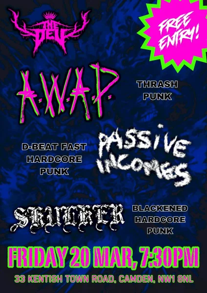 Punk @ The Dev: AWAP | VOLUNTARY REDUNDANCY | SKULKER